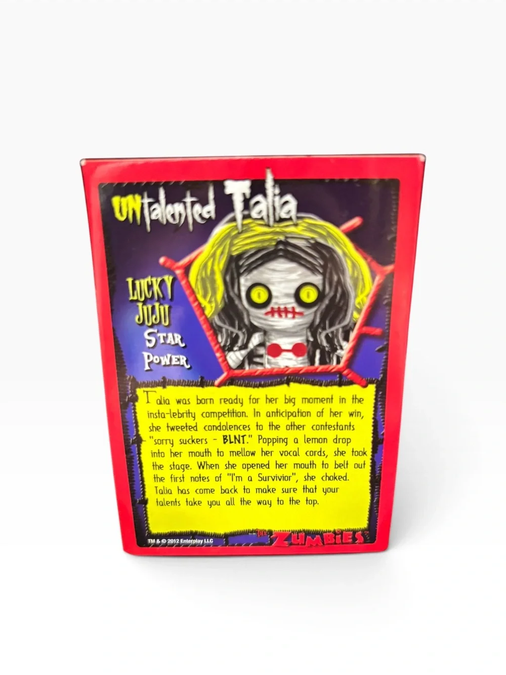 Black Velvet Backpack with Zumbies “Untalented Talia” Lucky Juju Doll Charm